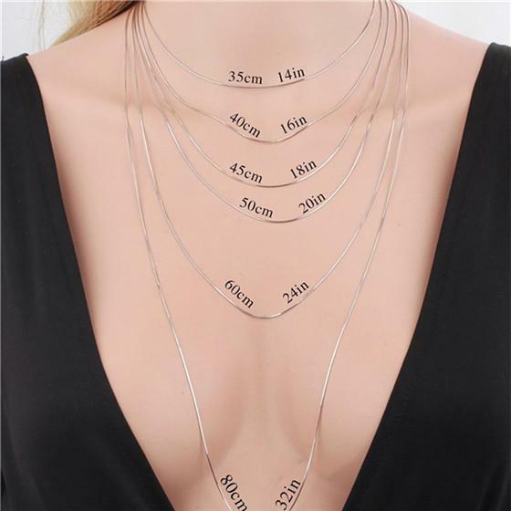 1.5MM Solid .925 Sterling Silver Italian Snake Chain Necklace Made In Italy