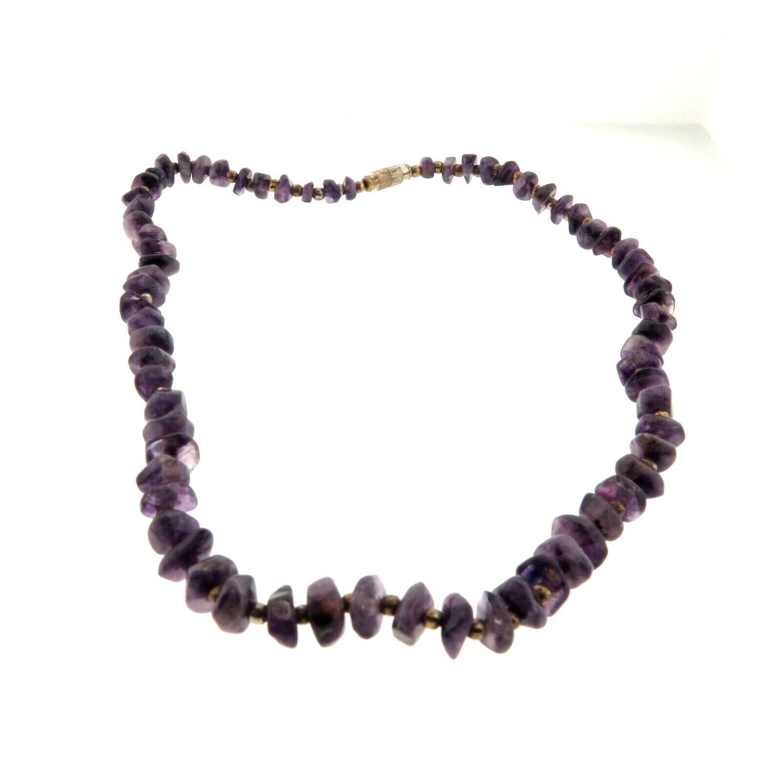 Graduated Amethyst Nugget Bead Necklace 7 – 12 mm 18 inch