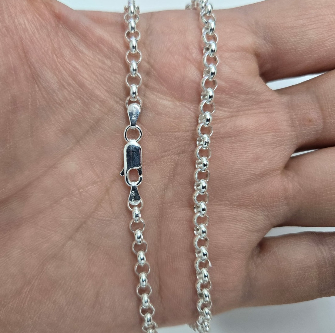 925 Sterling Silver Medium Thick Italian Rolo Chain Necklace 4mm 7″ to 30″