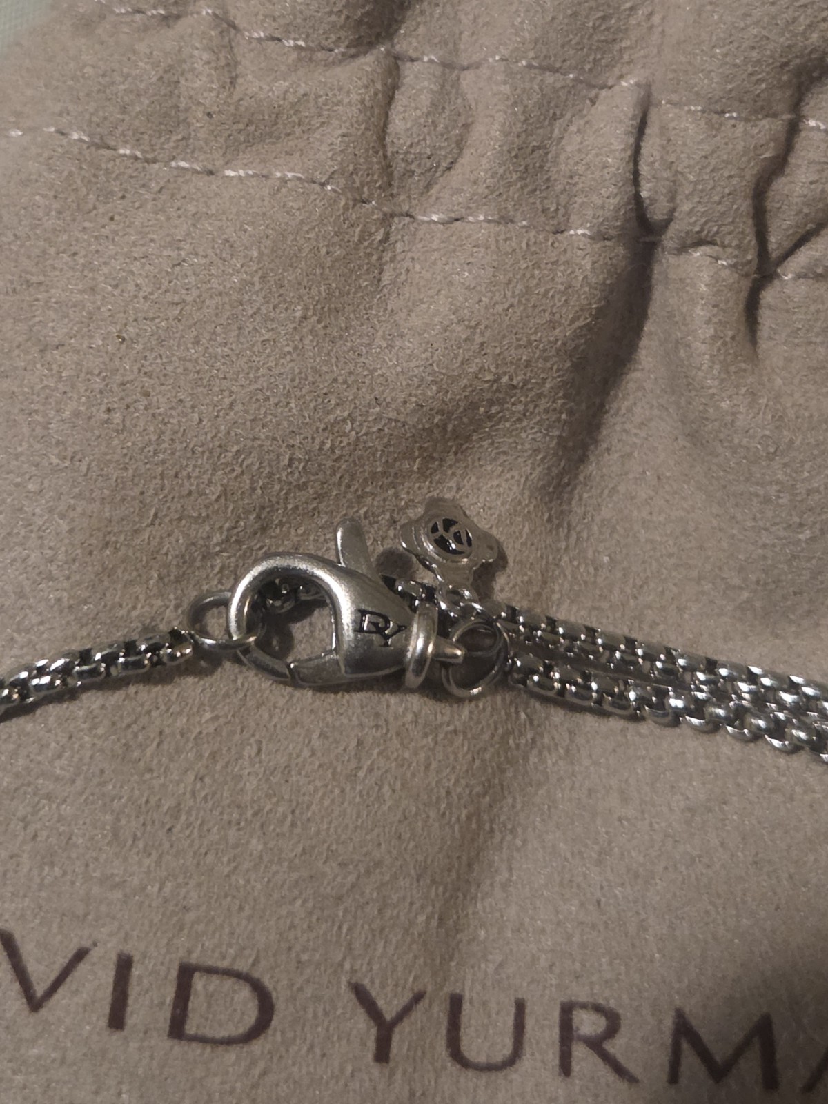 David Yurman Sterling 925 Silver Crossover Bar Necklace 22″ with 18K Gold