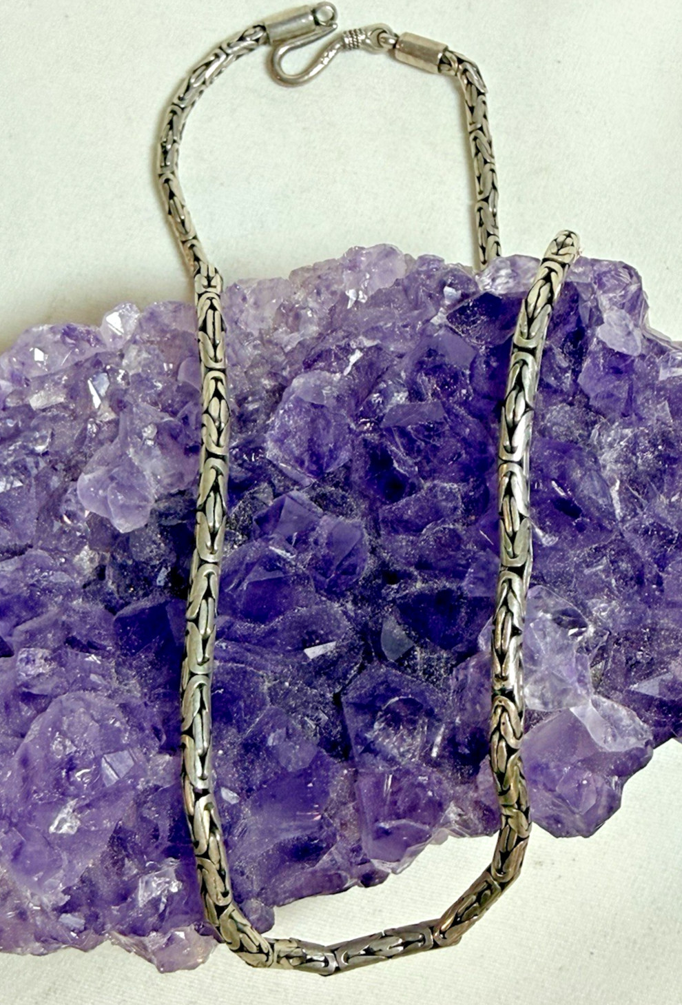 Sterling Silver 3mm Foxtail Chain 16″ Necklace, 21.39 grams