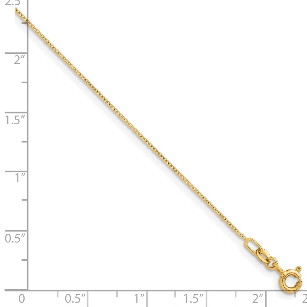 14k Yellow Gold Polished 1.1mm Solid Cable Chain Necklace 18″ for Women 1.29 g
