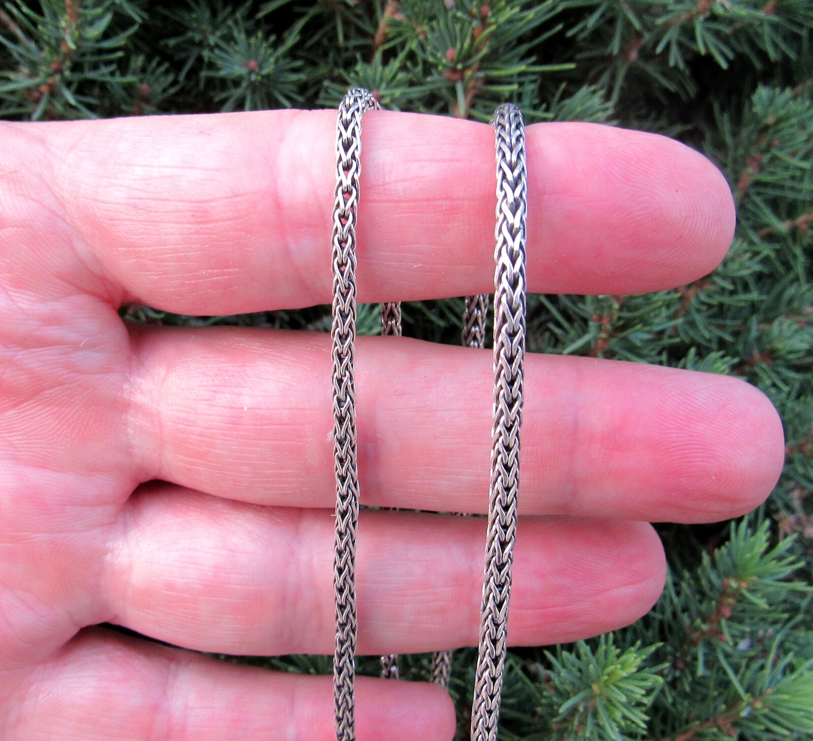Handmade Solid 925 Sterling Silver Balinese FOXTAIL Chain Necklace Made in Bali