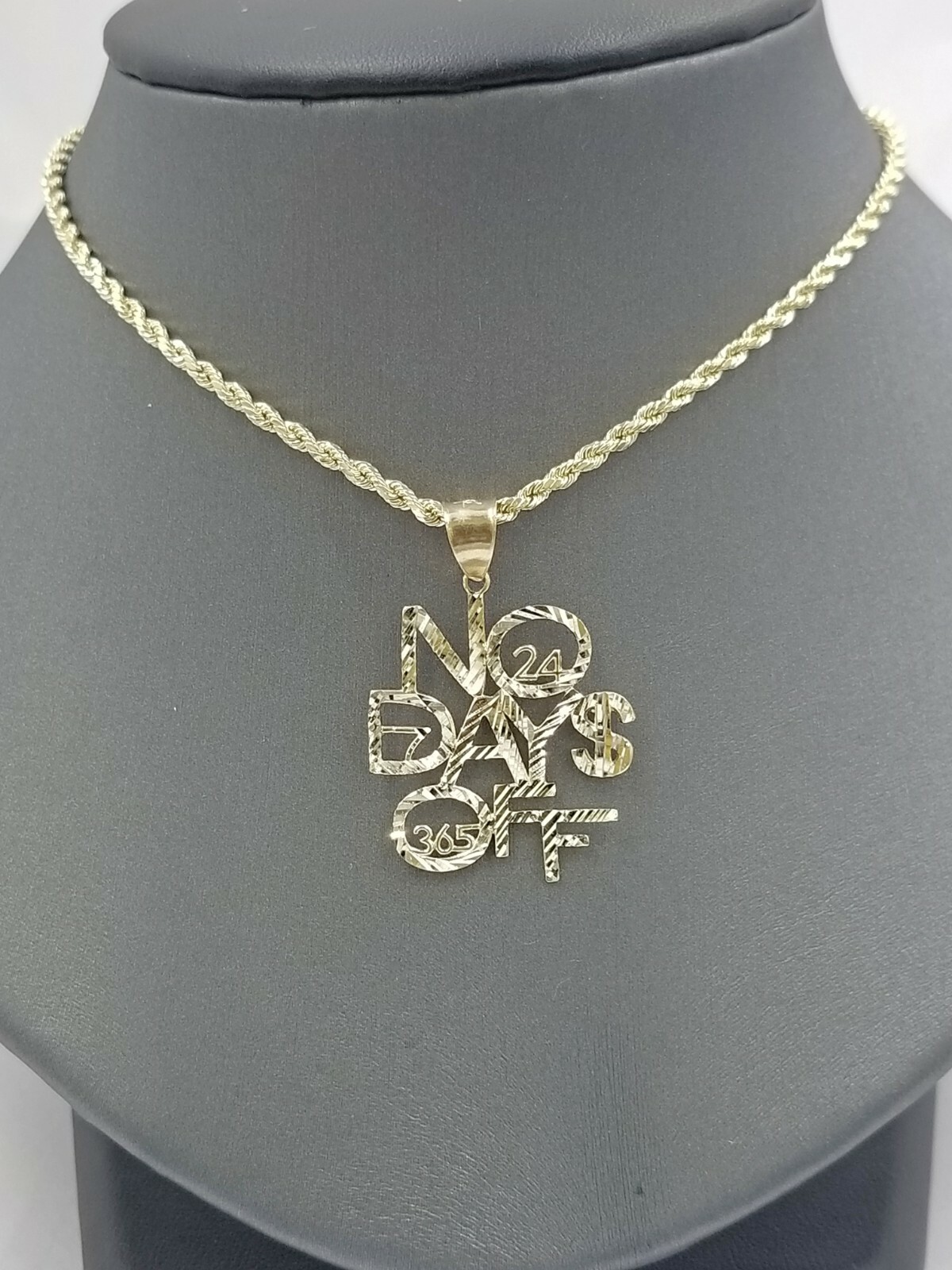 10k Gold Charm Rope Chain 18 20 22 24 26 28 Inches No. of Days Pendant On Sale