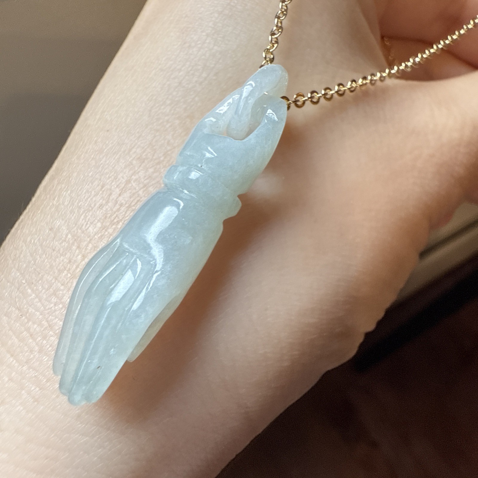 純天然翡翠A貨 untreated Myanmar Burma Grade A Jadeite 純手工雕吊環佛手 水頭足 Buddha Hand