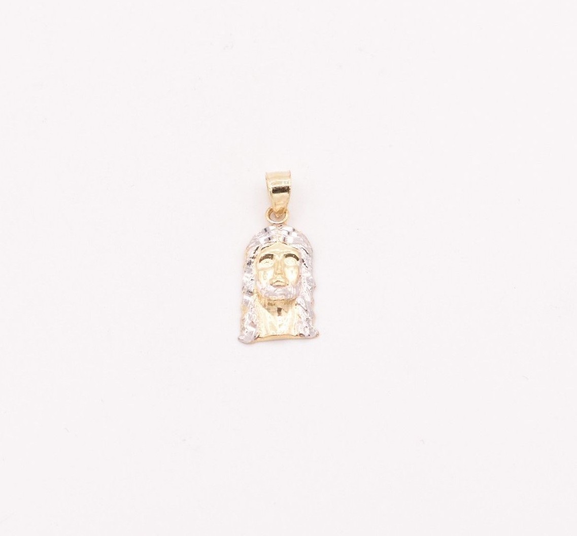 3/4″ Diamond Cut Jesus Head Charm Pendant Real Solid 10K Yellow White Gold