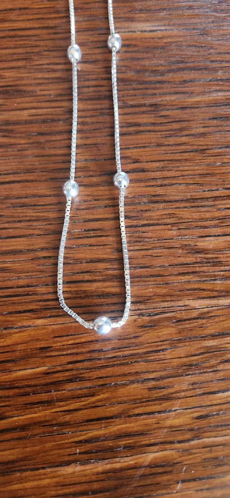 925 sterling silver ball bead, Station Necklace