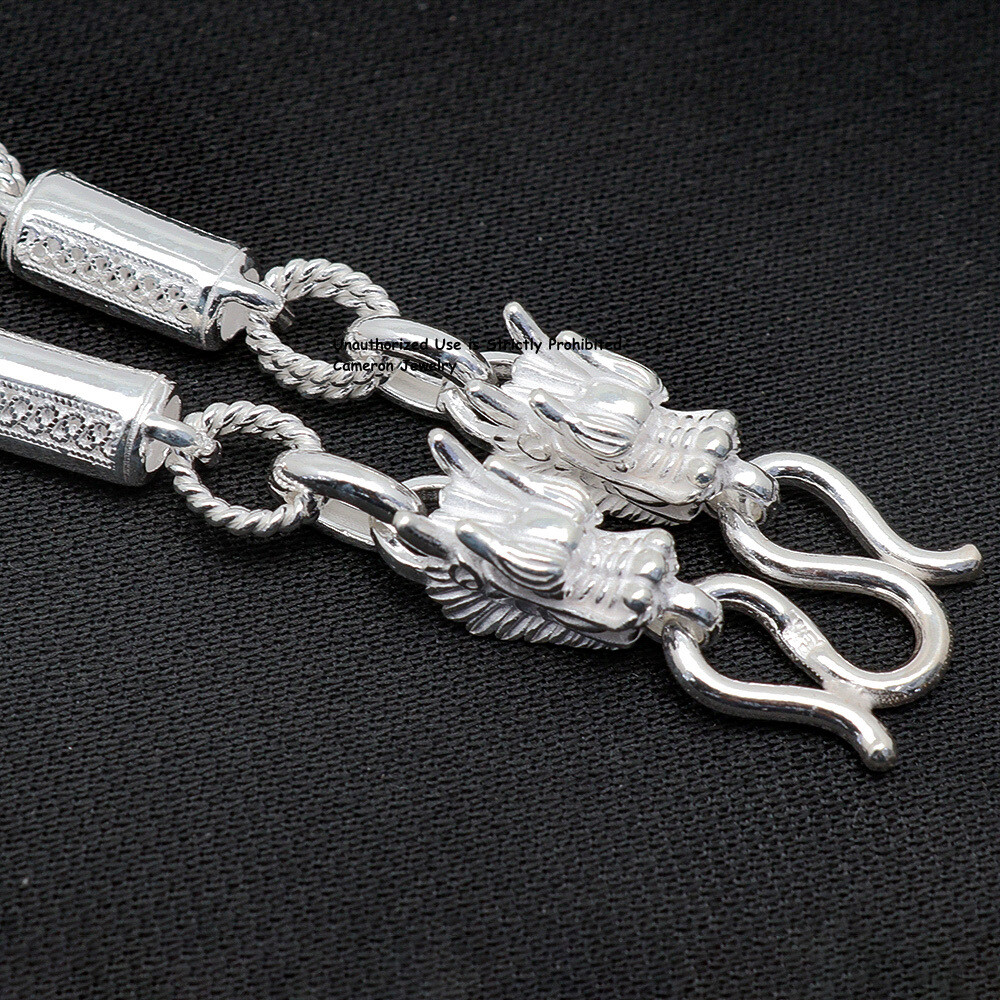 Pure S999 Fine Silver Chain 6mm Cloud Tube O Link Necklace 44-45g 21.6inch