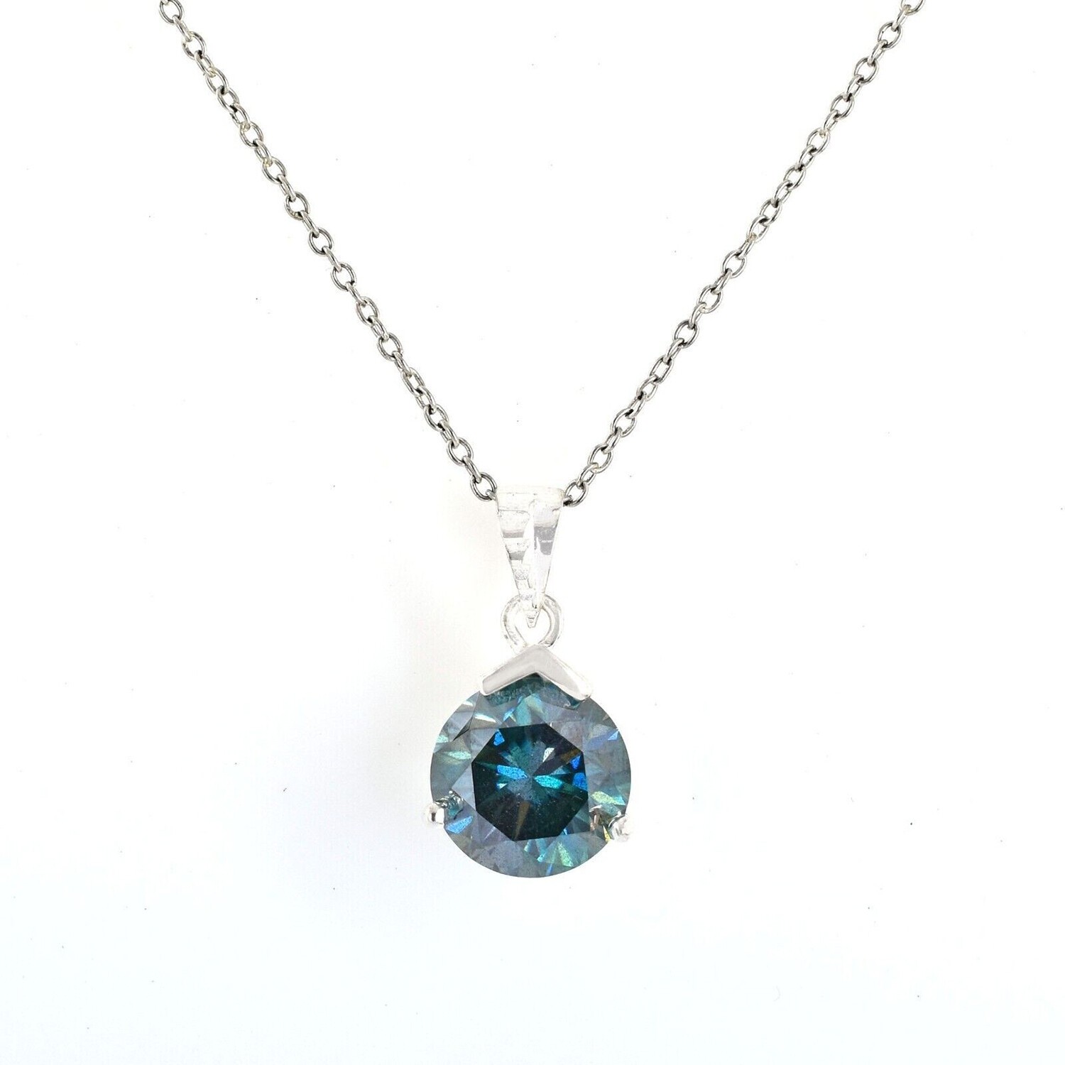 Romantic Blue Lab Diamond Drop Pendant 3.2 Ct 925 Silver Gift for Her for Women