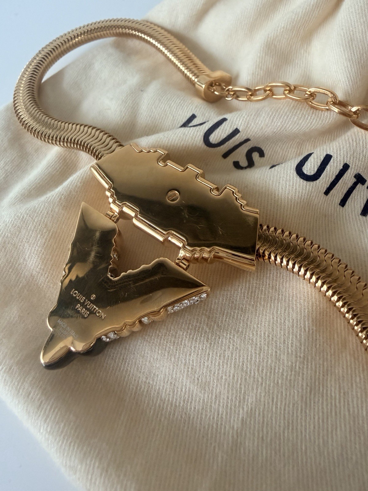 Louis Vuitton Essential Torque Collar Necklace LV V Shaped Choker Necklace