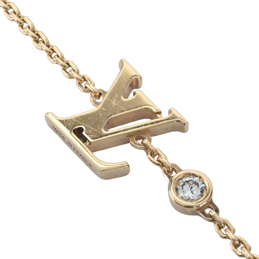 Louis Vuitton Idylle Blossom LV Pendant Necklace K18 Yellow Gold Diamond 40cm