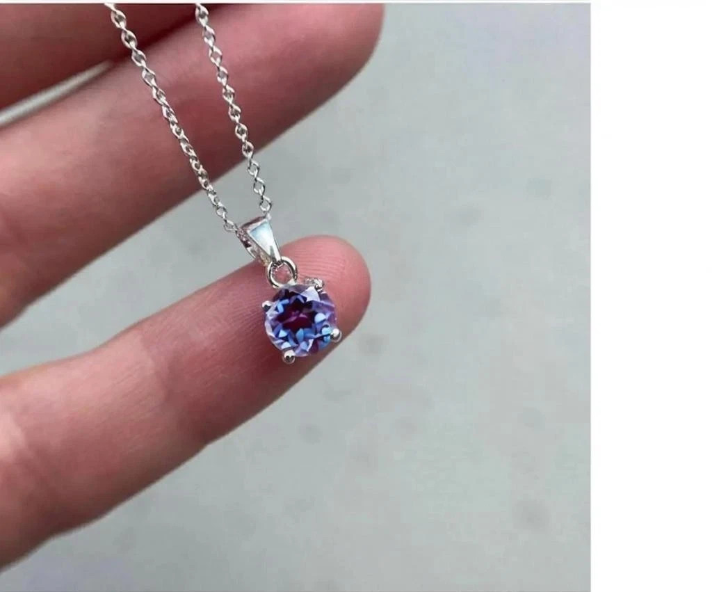 Natural 17.90 CT Color Change Alexandrite Certified Gemstone Pendant 925 Silver