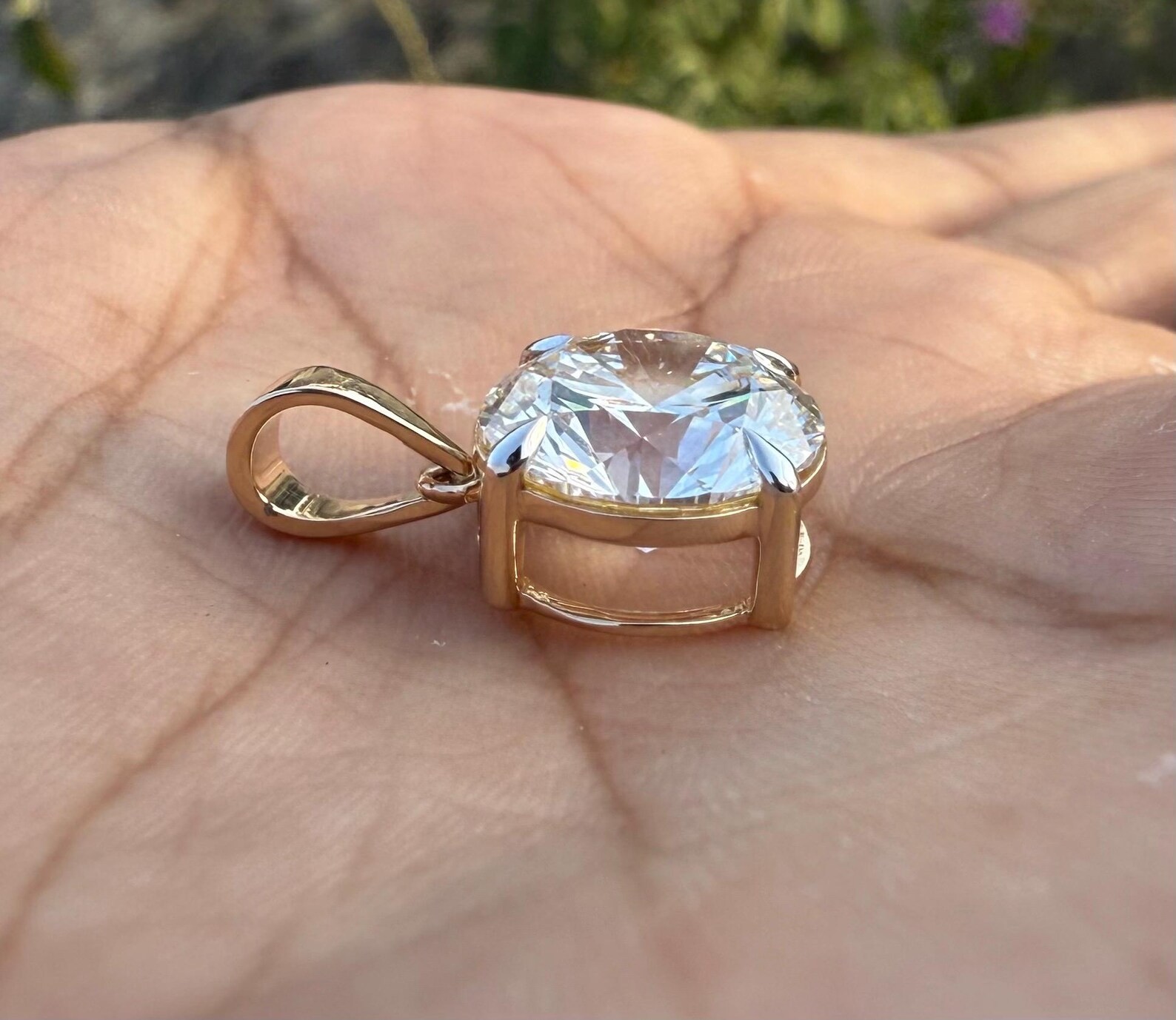 IGI Round-Cut 5.00Ct EF/VS1 Lab Grown Diamond Necklace& Pendant 14k Yellow Gold