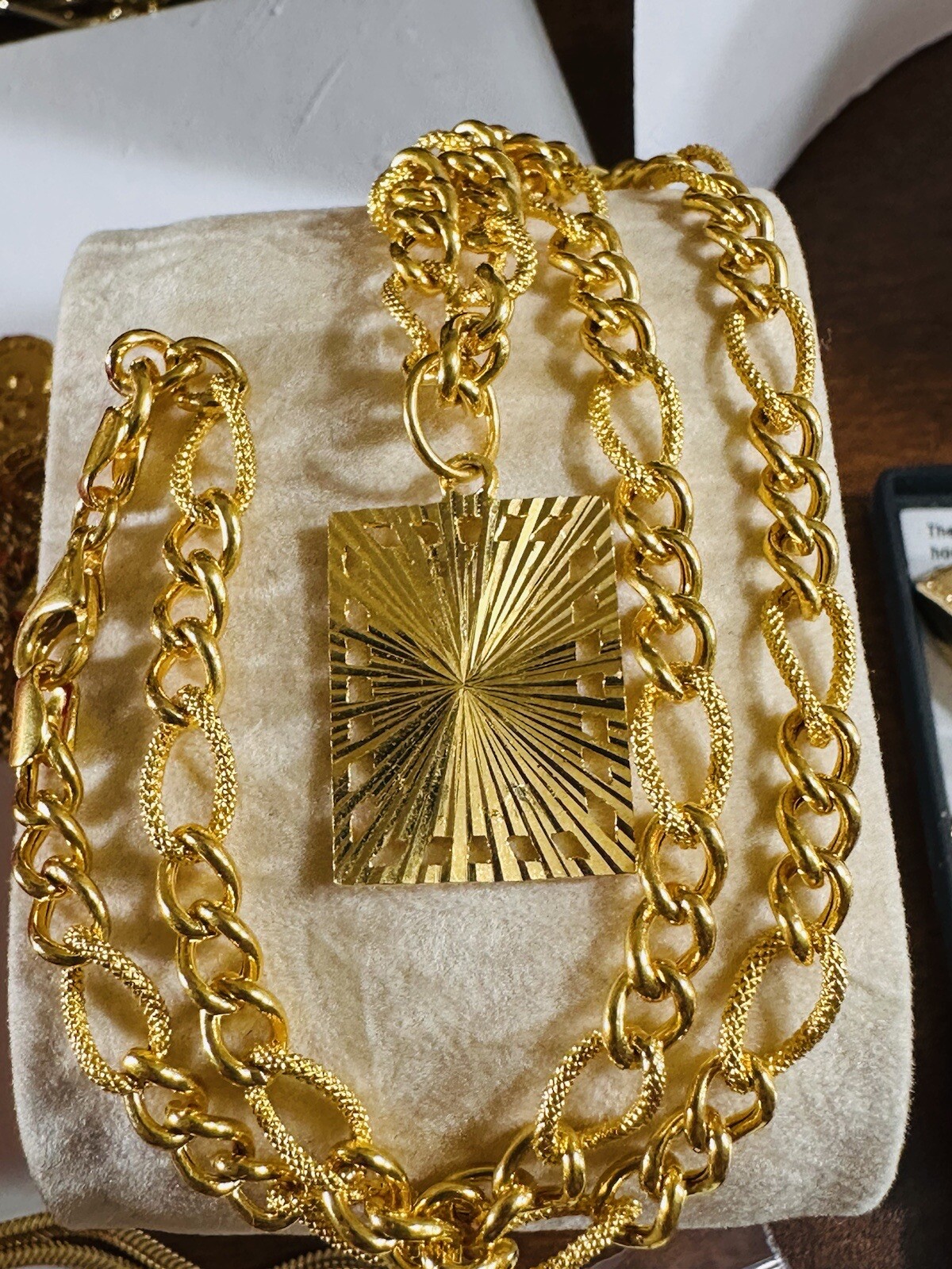 Real 22K 875 Saudi Fine Gold 18” long Women’s Devine Allah Necklace 5mm 14.8g