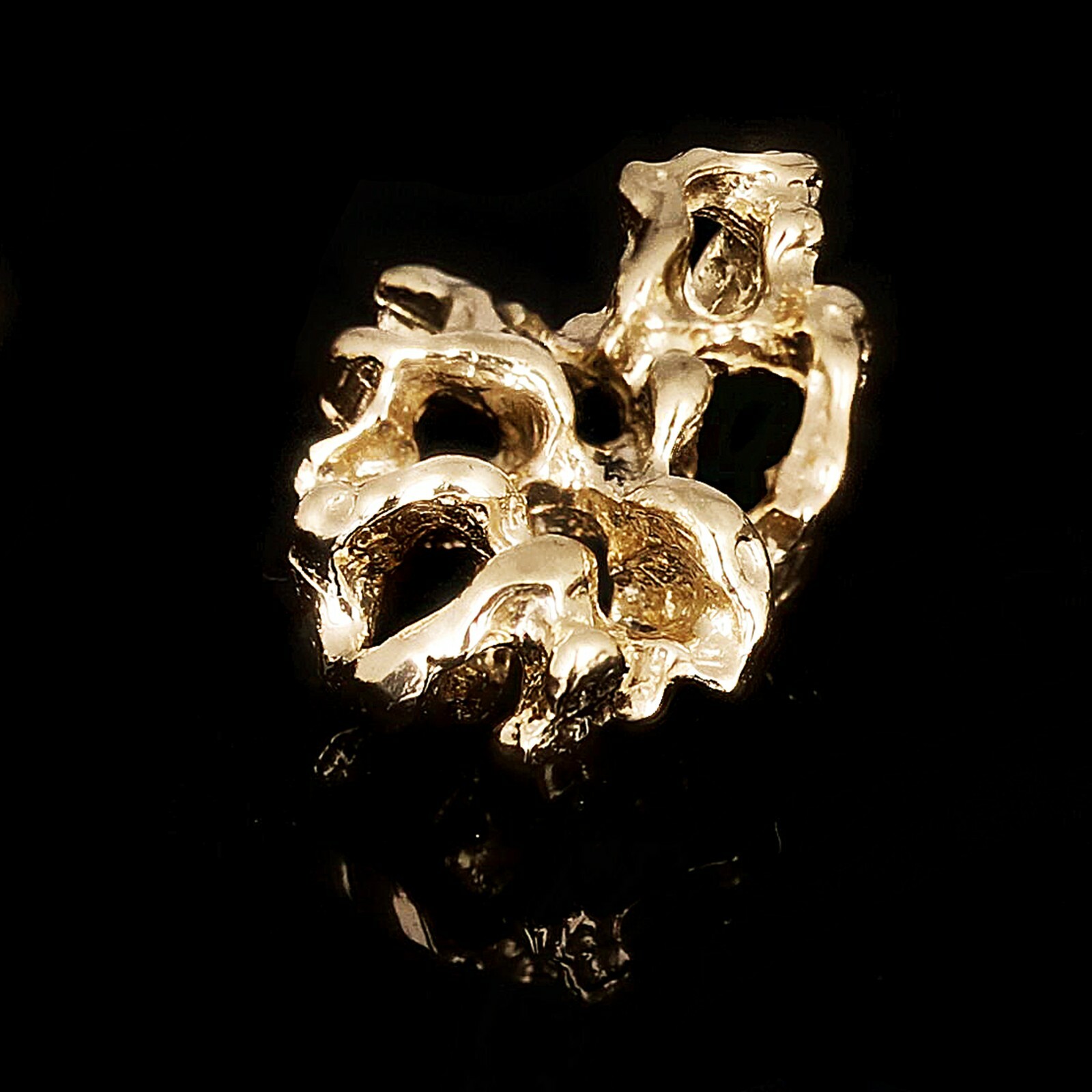 10k Yellow Gold Solid Free Form Nugget Charm Pendant 21.5×12.9mm 3.4 grams