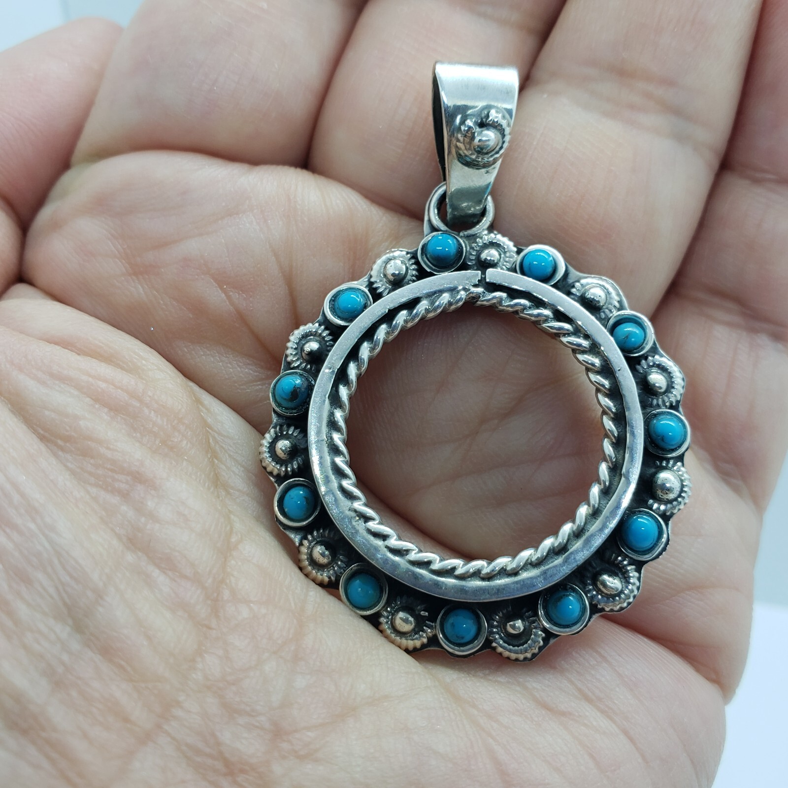 Sterling Silver Quarter Dollar Bezel 24 mm Coins Prong Back Flower Edge Amethyst