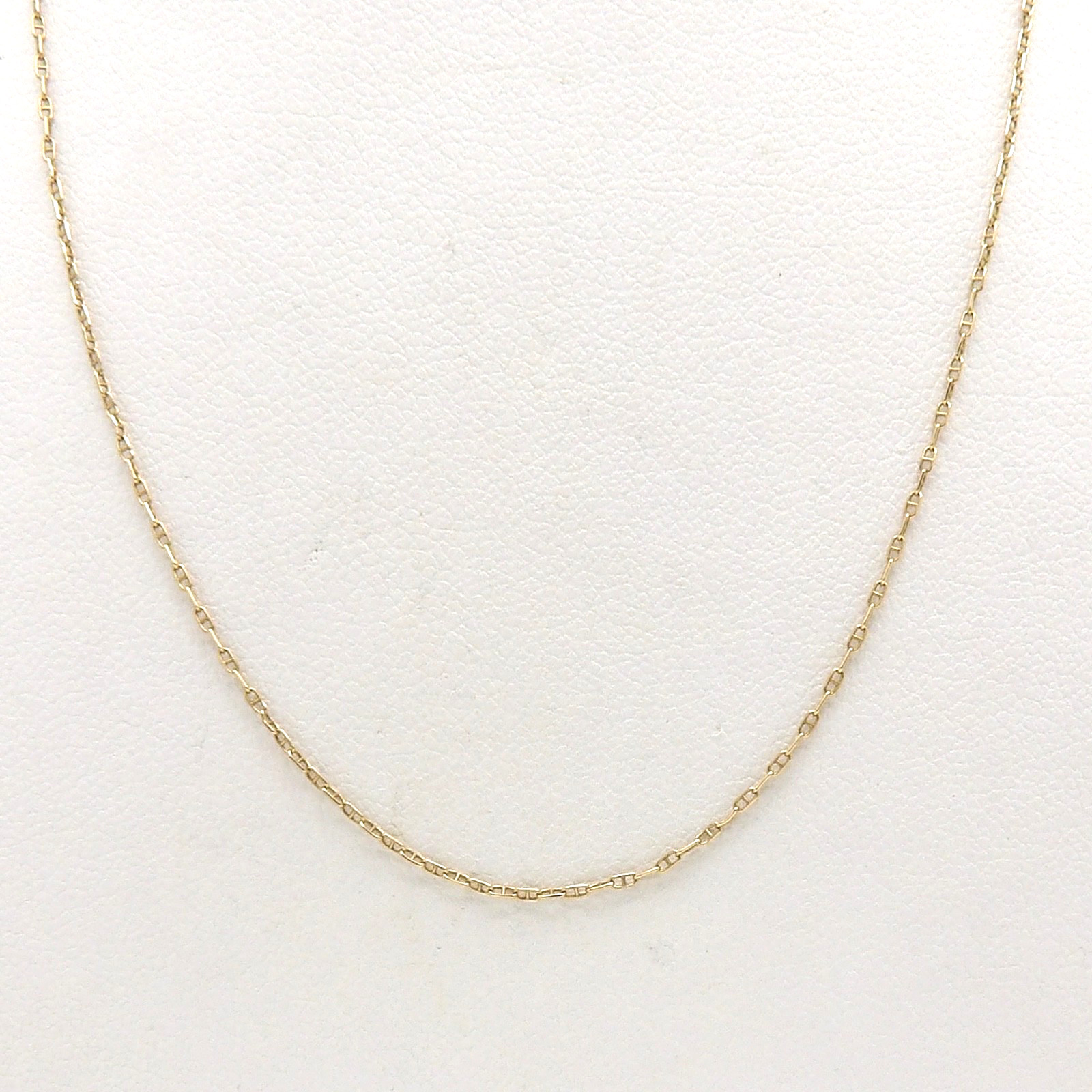 Solid 14k Gold Alternate Mariner Link Pendant Chain Necklace 19in Italy