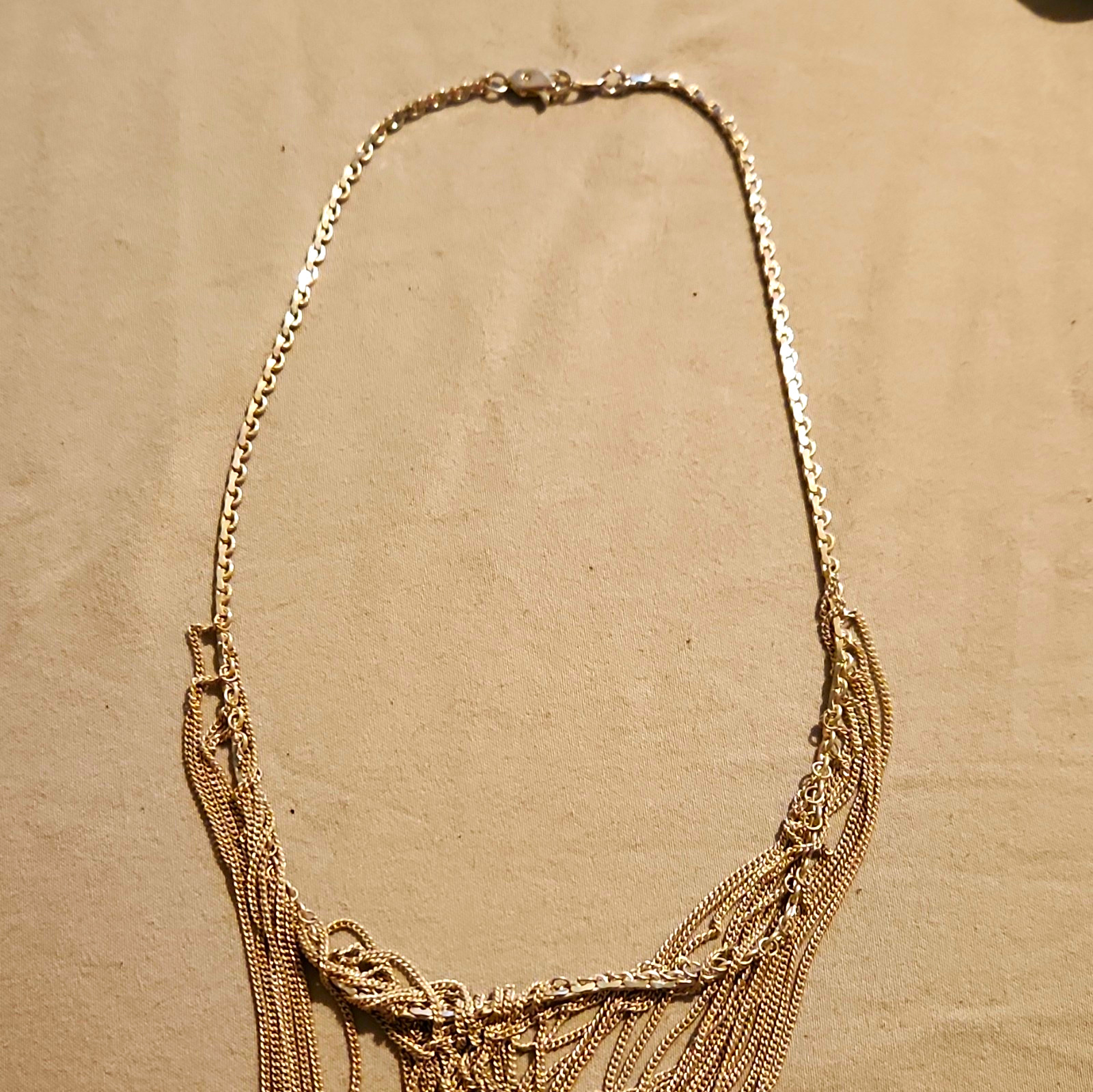 925 Sterling Silver Fringe Cable Chain Necklace Lobster Clasp No Stone