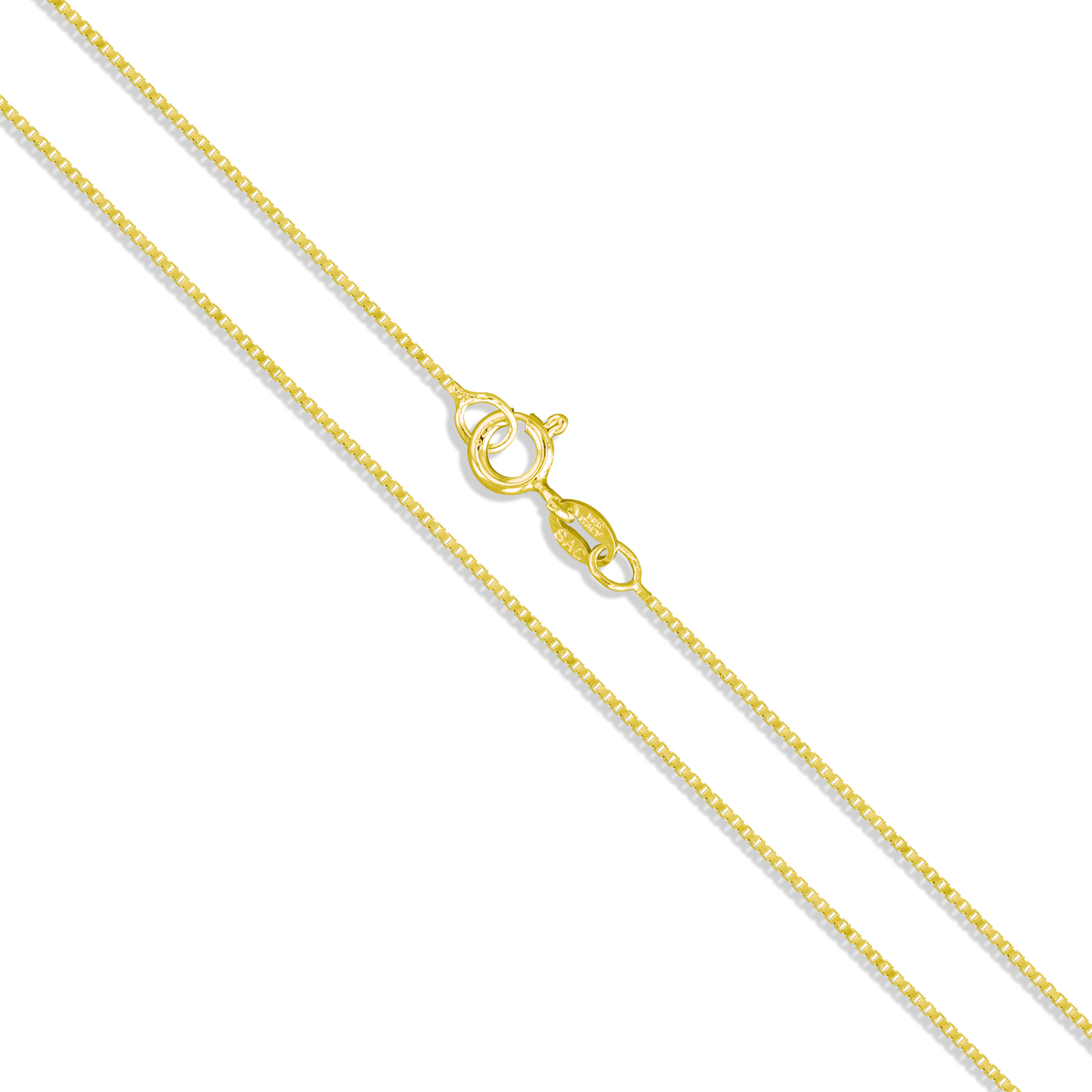 Vermeil Gold Necklace Shiny Finish Sterling Silver Italian Chain New Wholesale