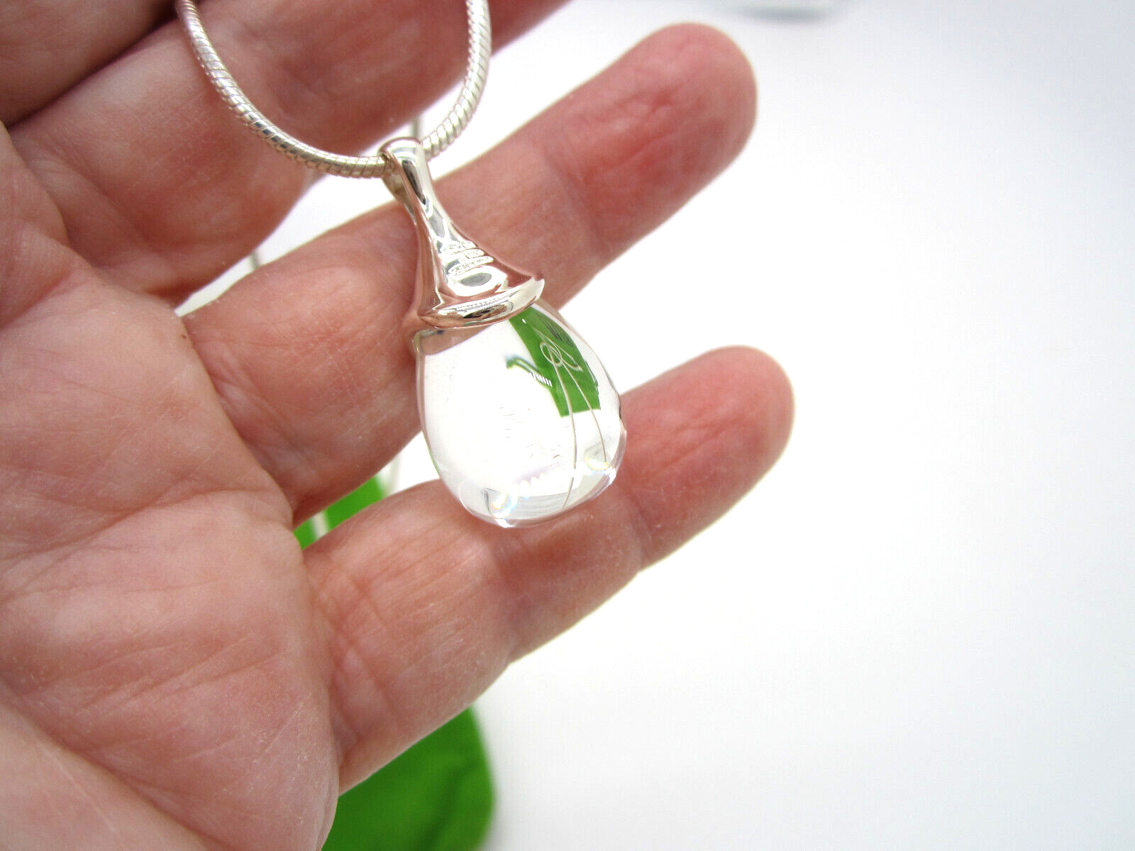 ROBERT LEE MORRIS Sterling Silver Clear Rock Crystal Teardrop Long Necklace