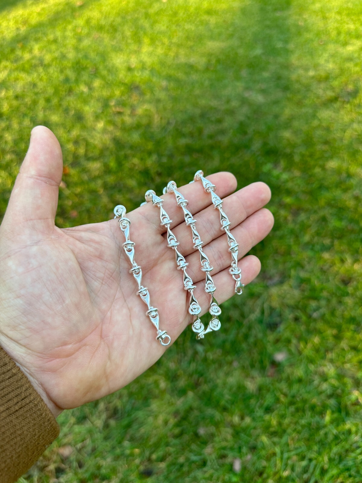 Real 925 Sterling Silver Custom 8mm Barbed Wire Link Chain Necklace Or Bracelet