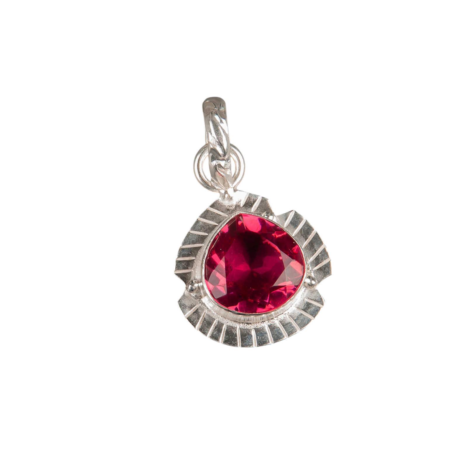 Pink Tourmaline 925 Sterling Silver Heart Shape Pendent 1.15″ Gift For Women