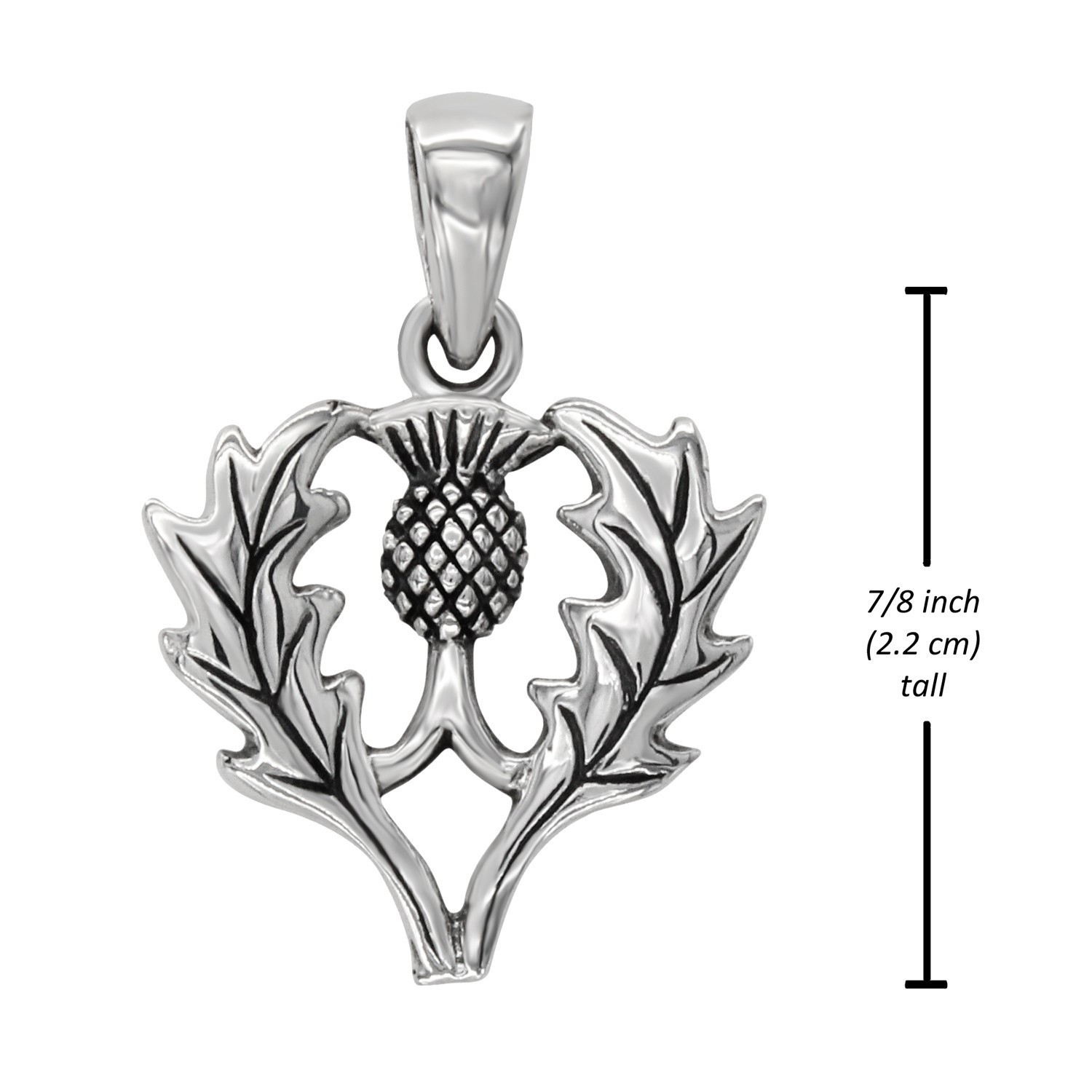 Sterling Silver Scottish Thistle Pendant Scotland Heraldic Heritage Jewelry