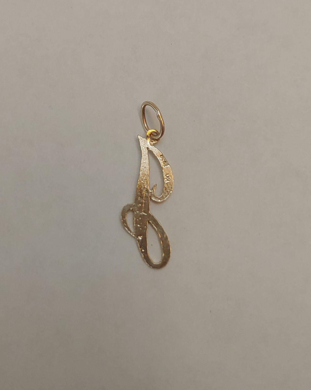 New 14k Yellow Gold Cursive Initial Letter ‘J’ Charm Pendant
