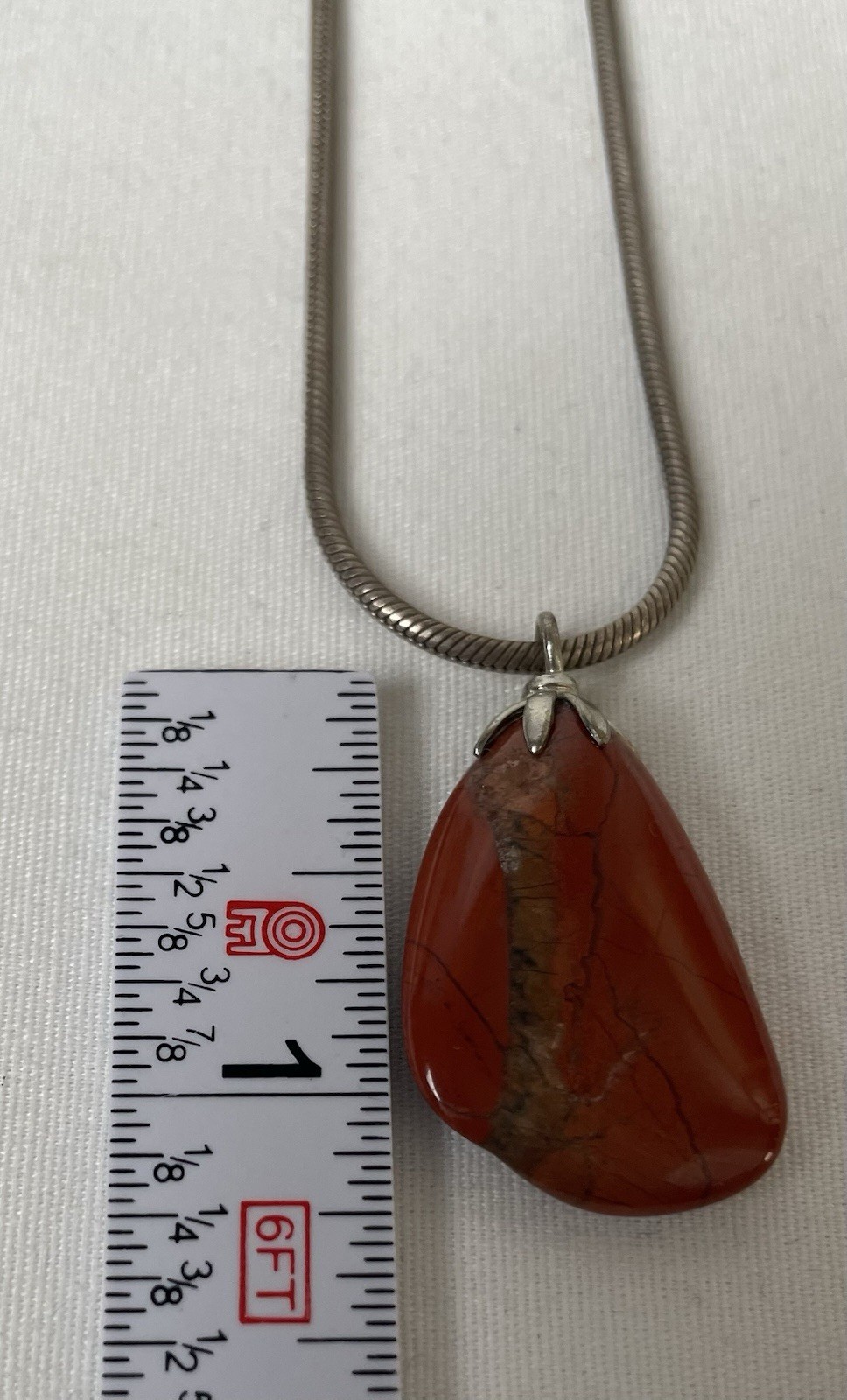 Vtg 925 Sterling Silver Tourmaline Pendant Necklace 18” Snake Chain AGI Italy