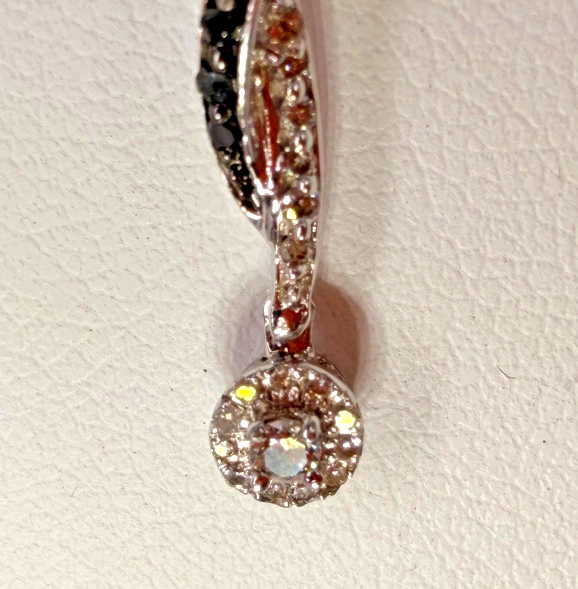 925 Sterling Silver Black & White Diamond Infinity Pendant Necklace 18″ TW 3.7g