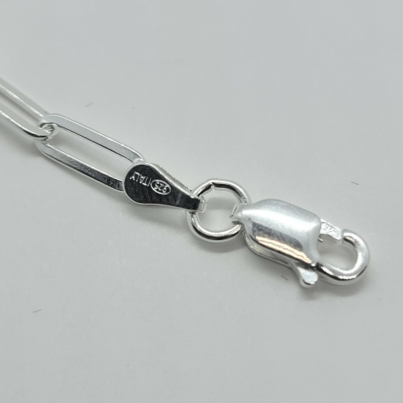 925 Sterling Silver High Quality Paperclip Chain Necklace Bracelet 3mm 7″~30″