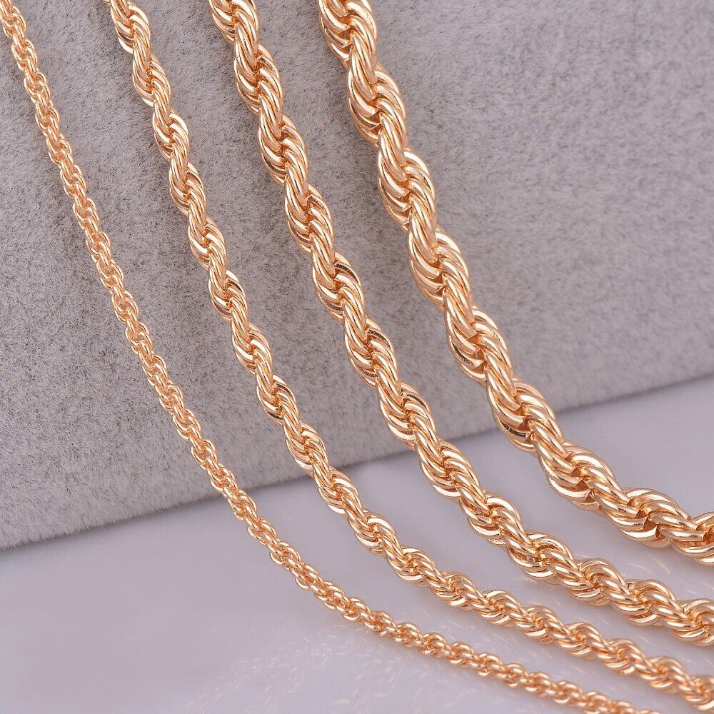 2mm/3mm/4mm/5mm 3 Colors Rope Twist Chain Necklace Width 40-80cm unisex Jewelry