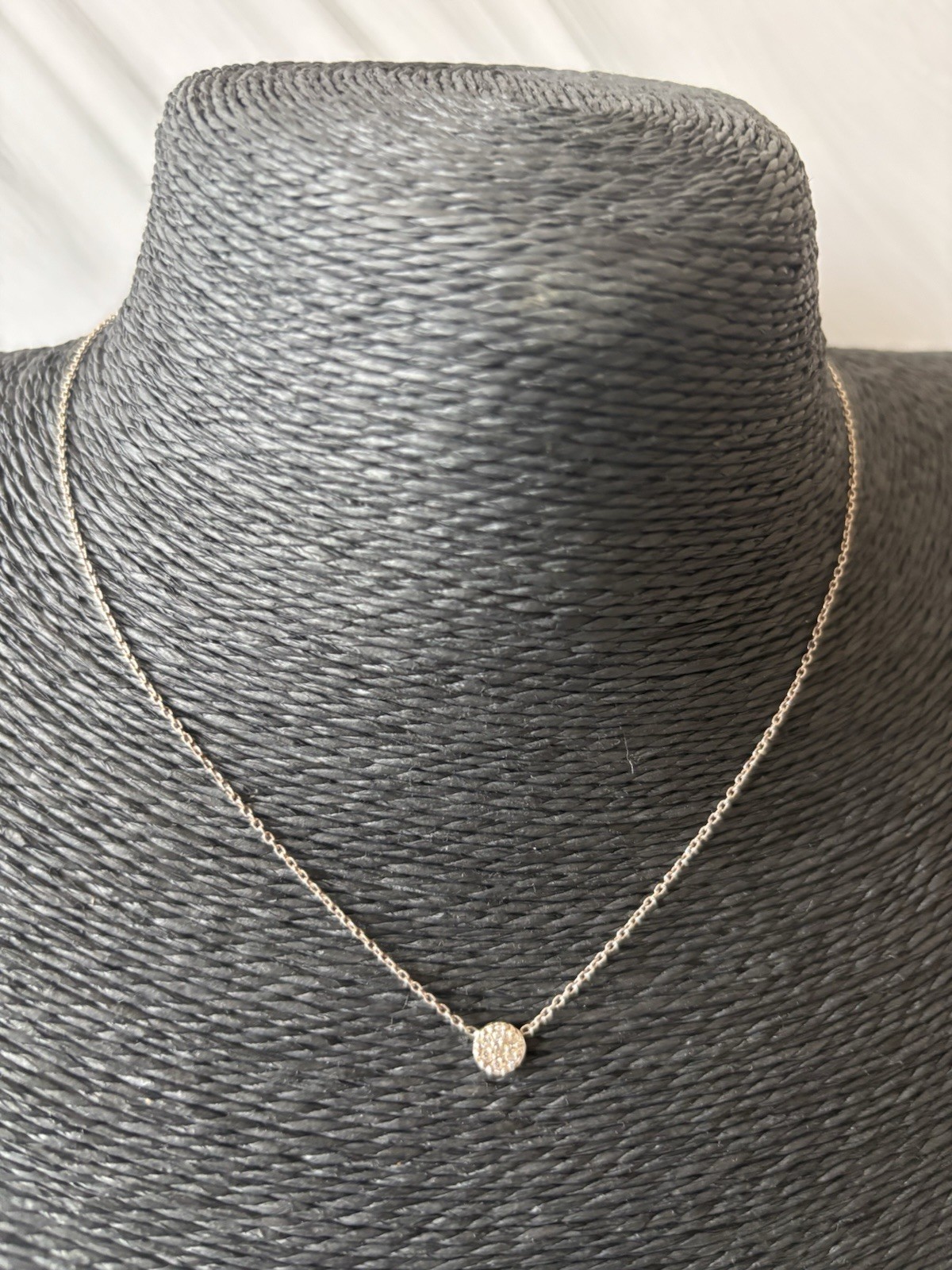 Sterling Silver 925 Necklace Chain Dainty Round Pendant Sparkle Gift Layering