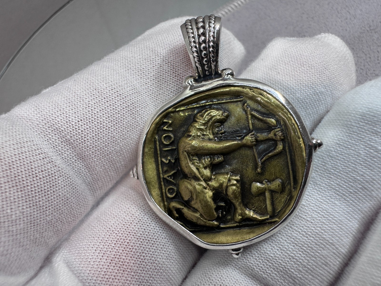 Konstantino Sterling Silver & Bronze Hercules Reversible Pendant