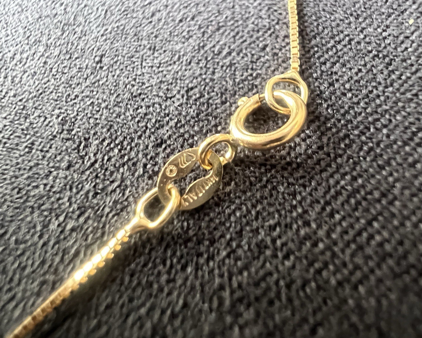 14K Yellow Gold Box Chain Delicate Necklace, Spring Ring Clasp 24 in. Length