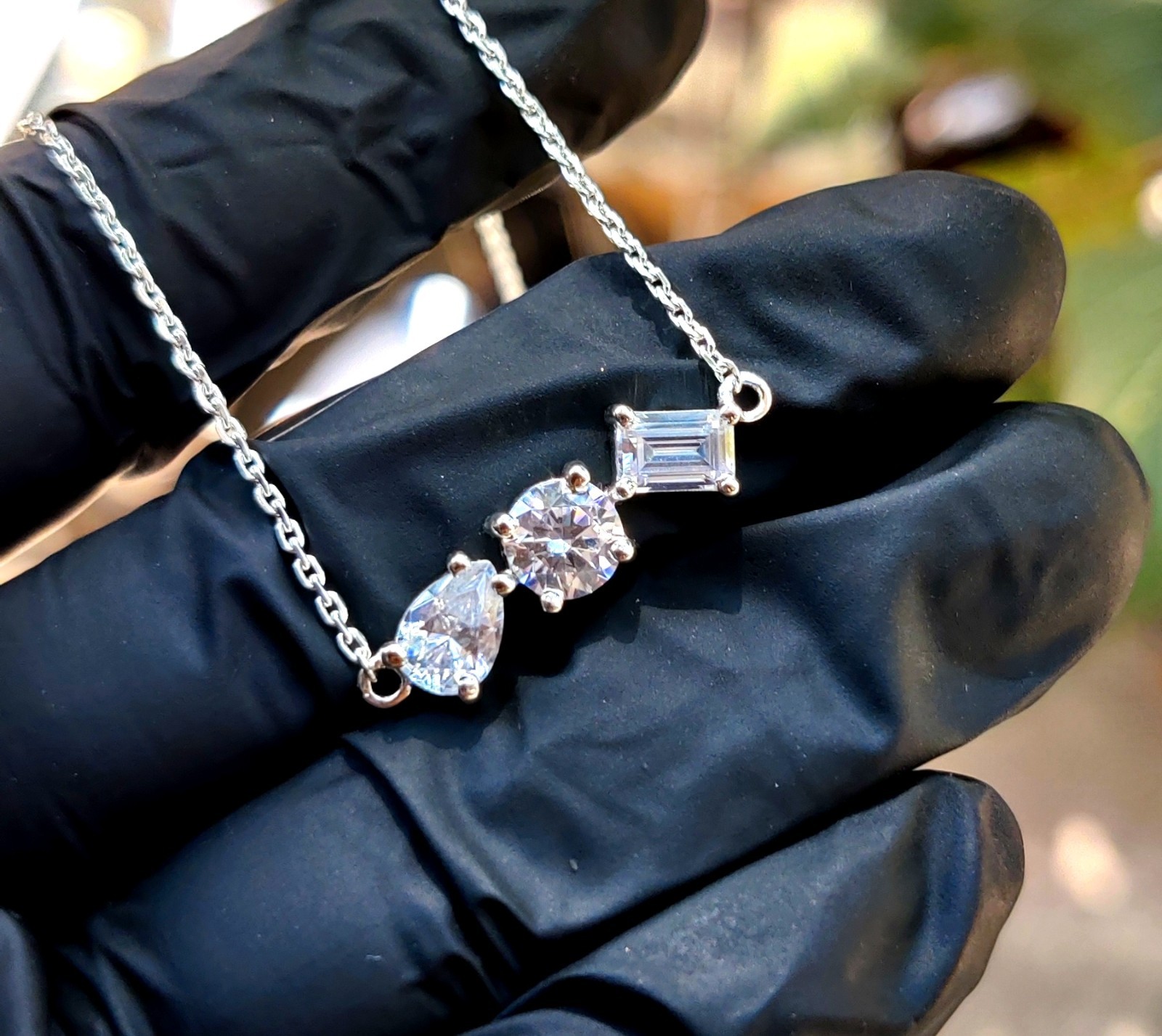 3.50Ct Lab Created Diamond Necklace Pendant 14K White Gold Plated 935 Silver