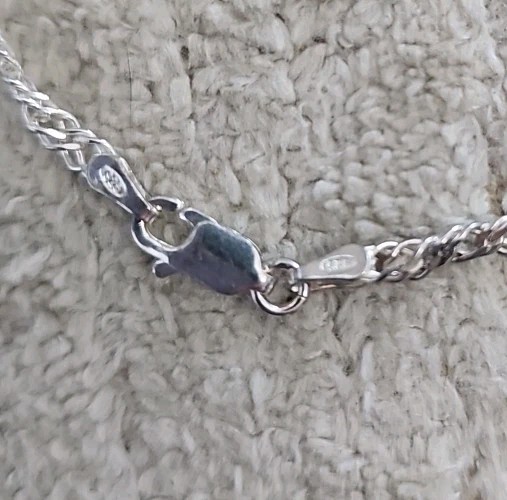 NIB Sterling Silver Double Curb Chain 20 In Made In Italy