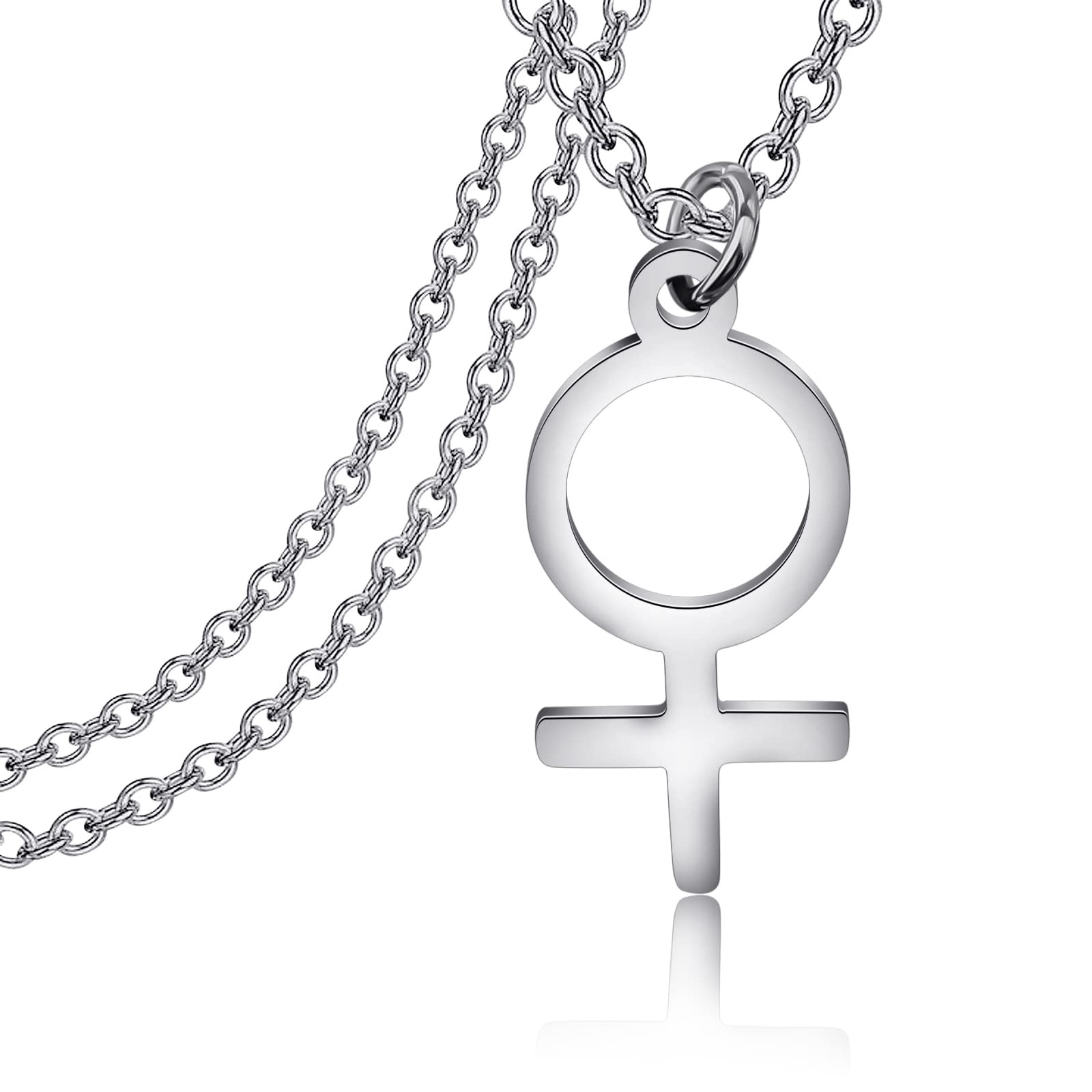 Feminine Astrological Gender Necklace Venus Symbol Charm Pendent Female Symbol P