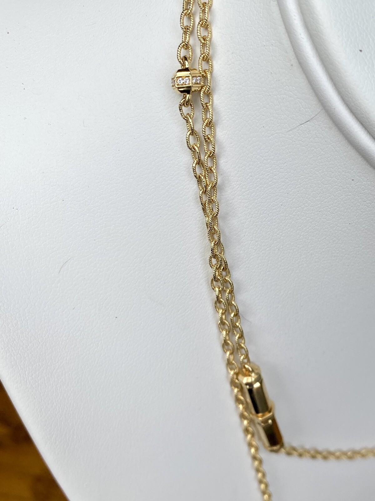 David Yurman 18k Gold Diamond Barrels Lexington Necklace 36” 31g Brand New NWT