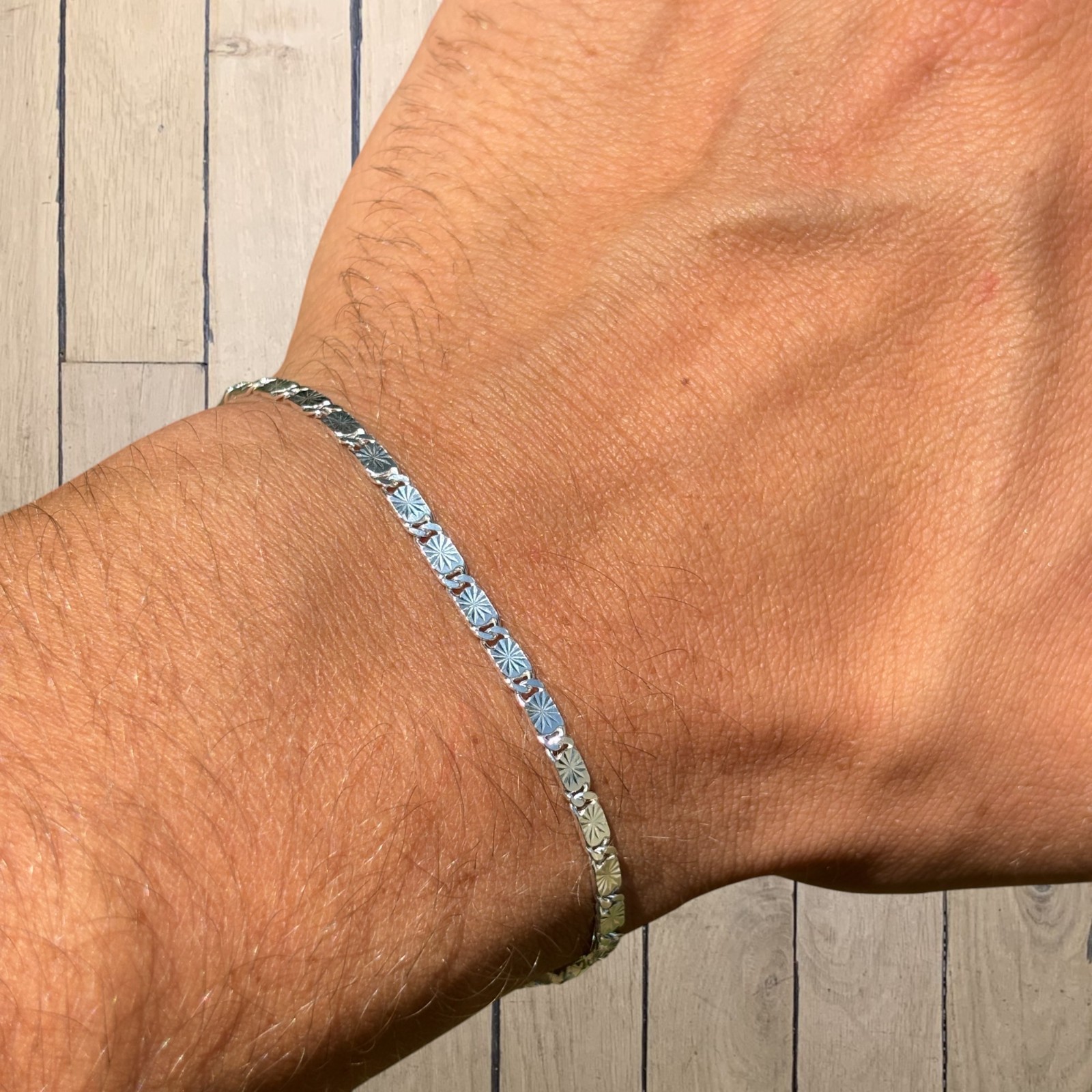 3mm Valentino Link Bracelet – Real Solid 925 Sterling Silver MADE IN ITALY