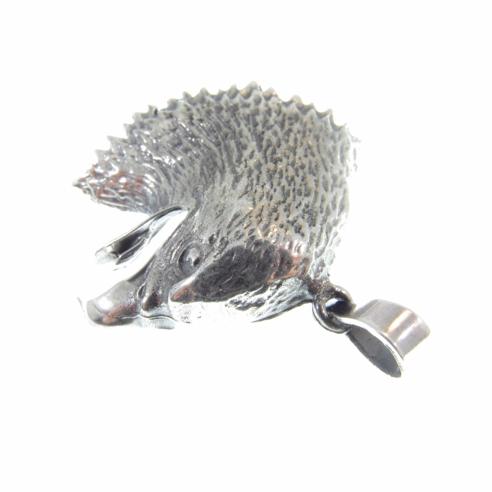 Solid 925 Sterling Silver Heraldic Eagle Head Pendant Patriotic Eagle Face Charm