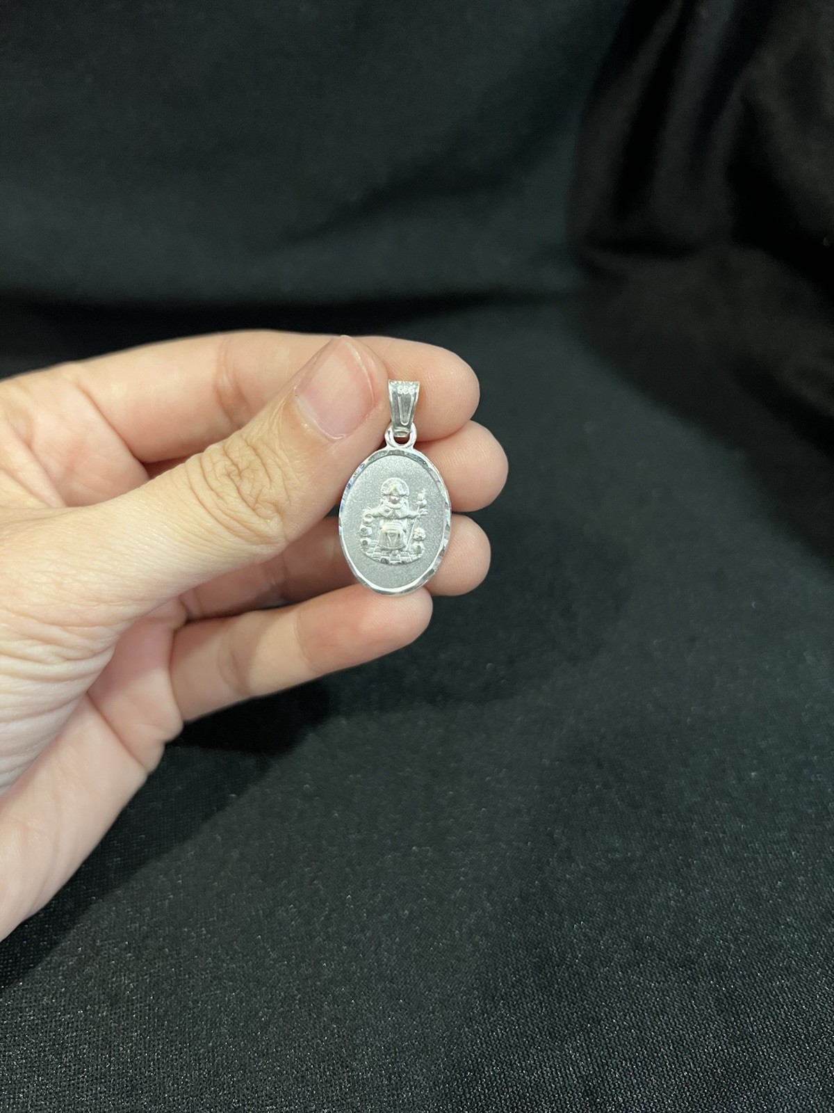 925 Sterling Silver Men Women Santo Nino de Atocha Holy Child Pendant Medal