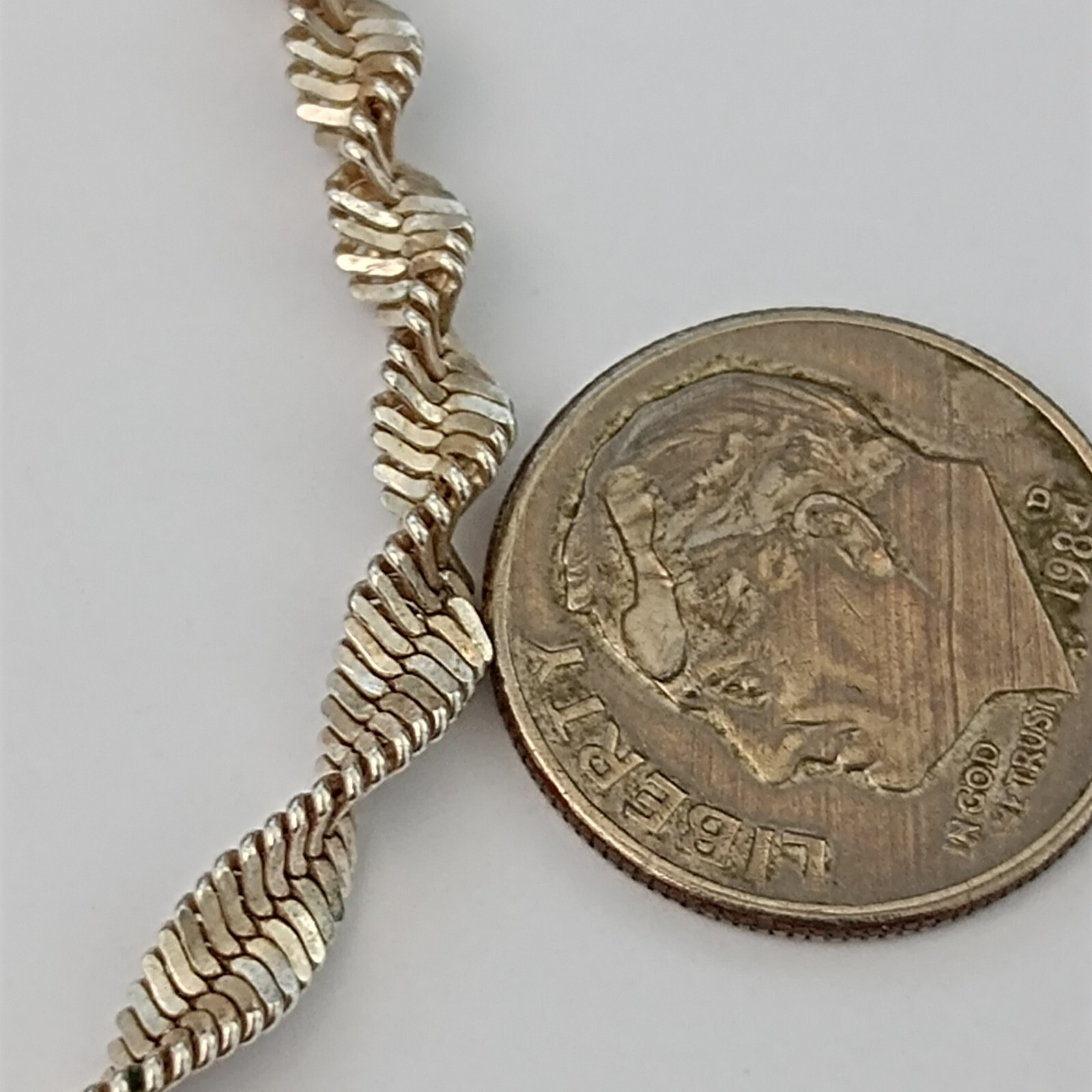 Vintage Sterling Silver Chain Necklace Italy Thick Twisted Rope Men’s Women Gift