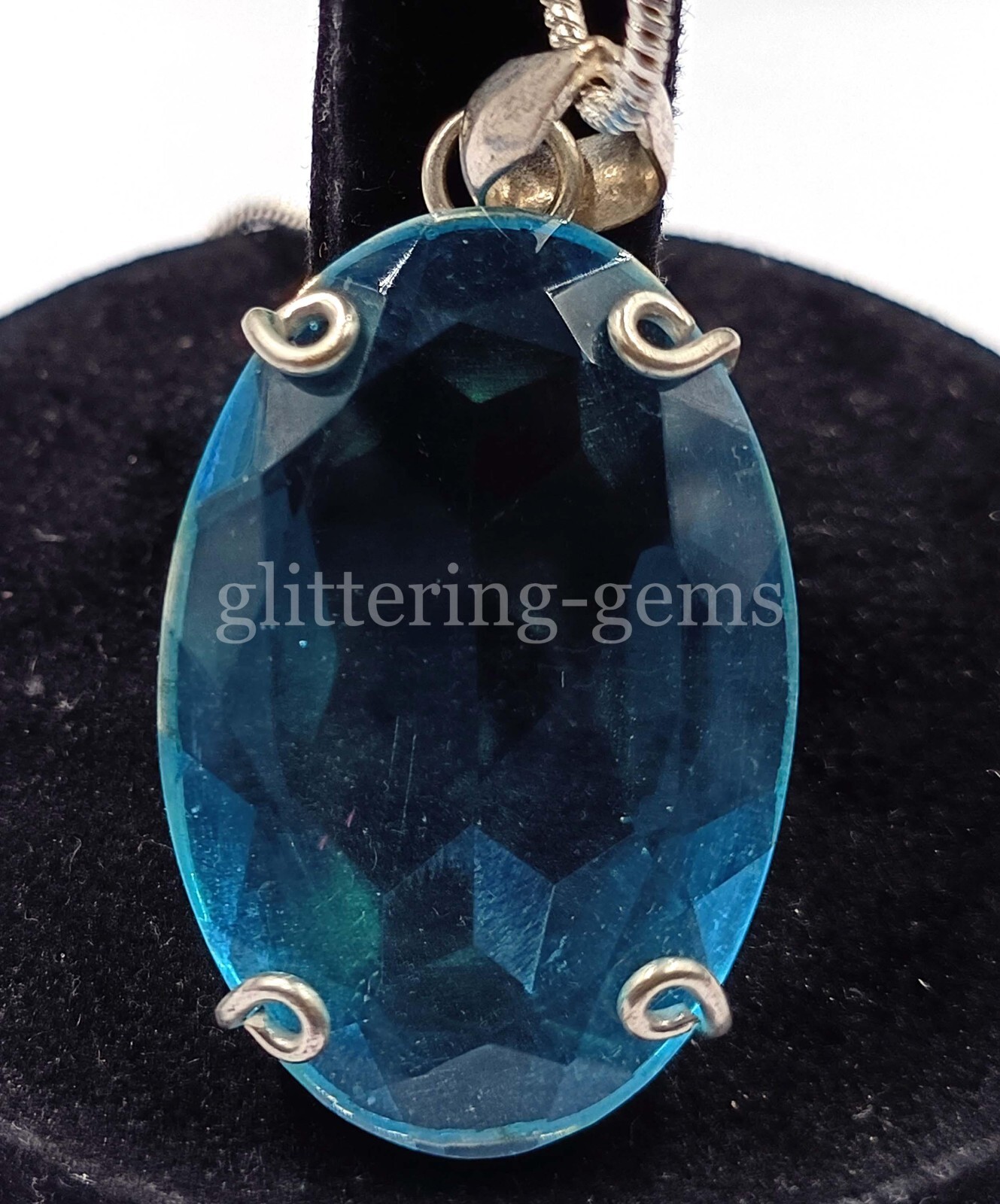 IGL 67.5 Ct Oval Cut Blue Topaz Natural 925 Silver Pendant Gemstone 25A