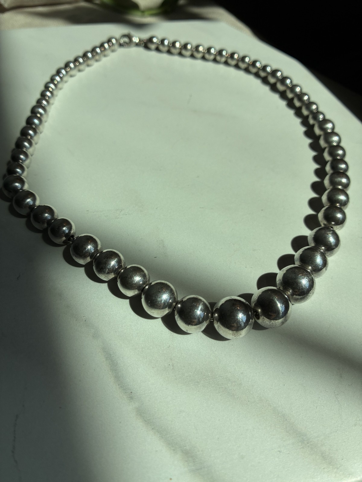Vintage Tiffany and Co sterling silver beaded necklace