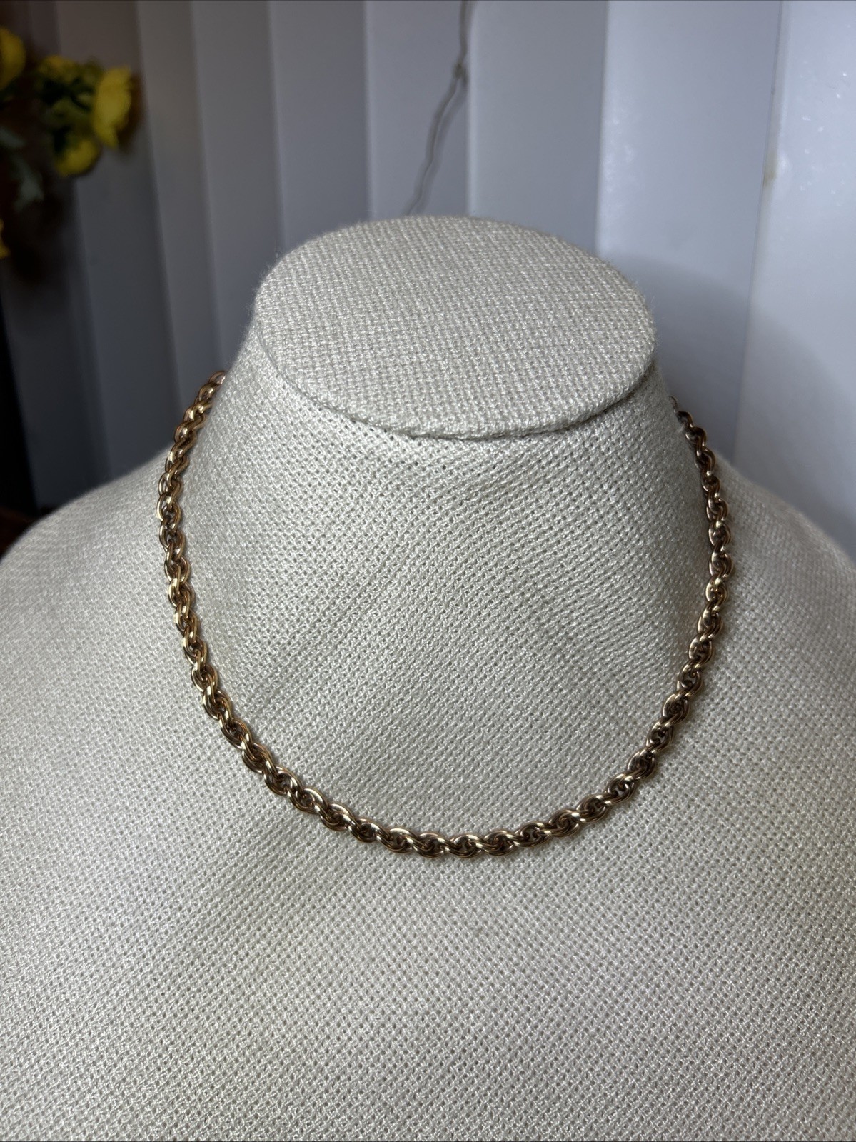 58. Sterling Silver 925 Rose gold plated 6mm Rope link chain Necklace 41.1g, 18″