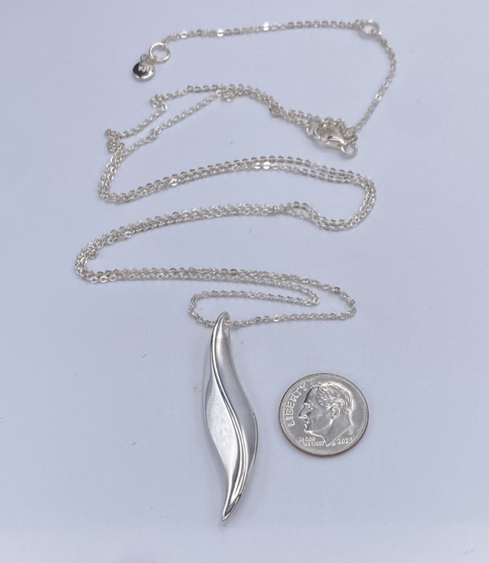 Kit Heath Sterling Silver Edge Long Pendant Necklace 26–30″ Signed NWT 13g