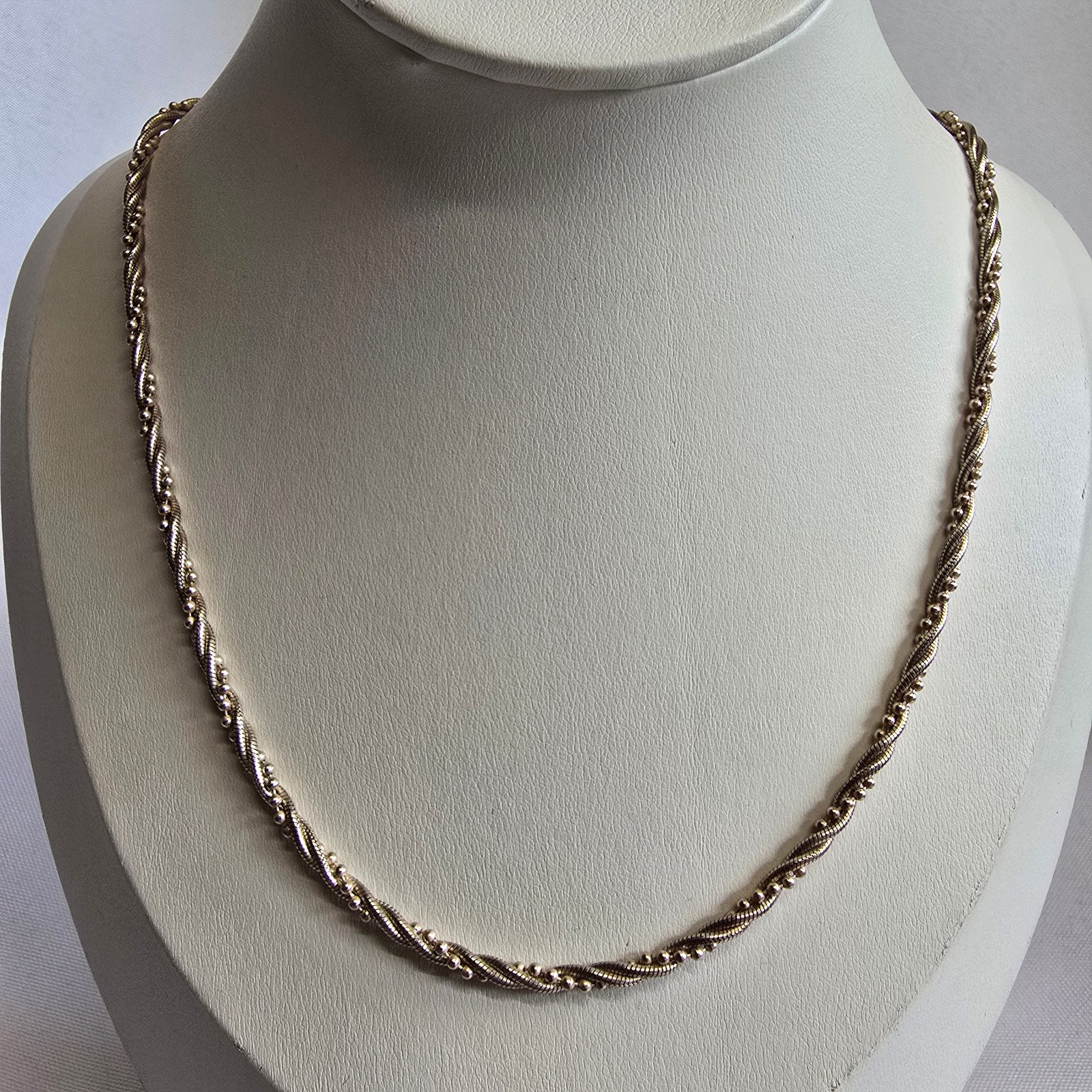 Sterling Silver Necklace 12.6g Fine Jewelry 16.5″ Unique Chain Lobster Clasp