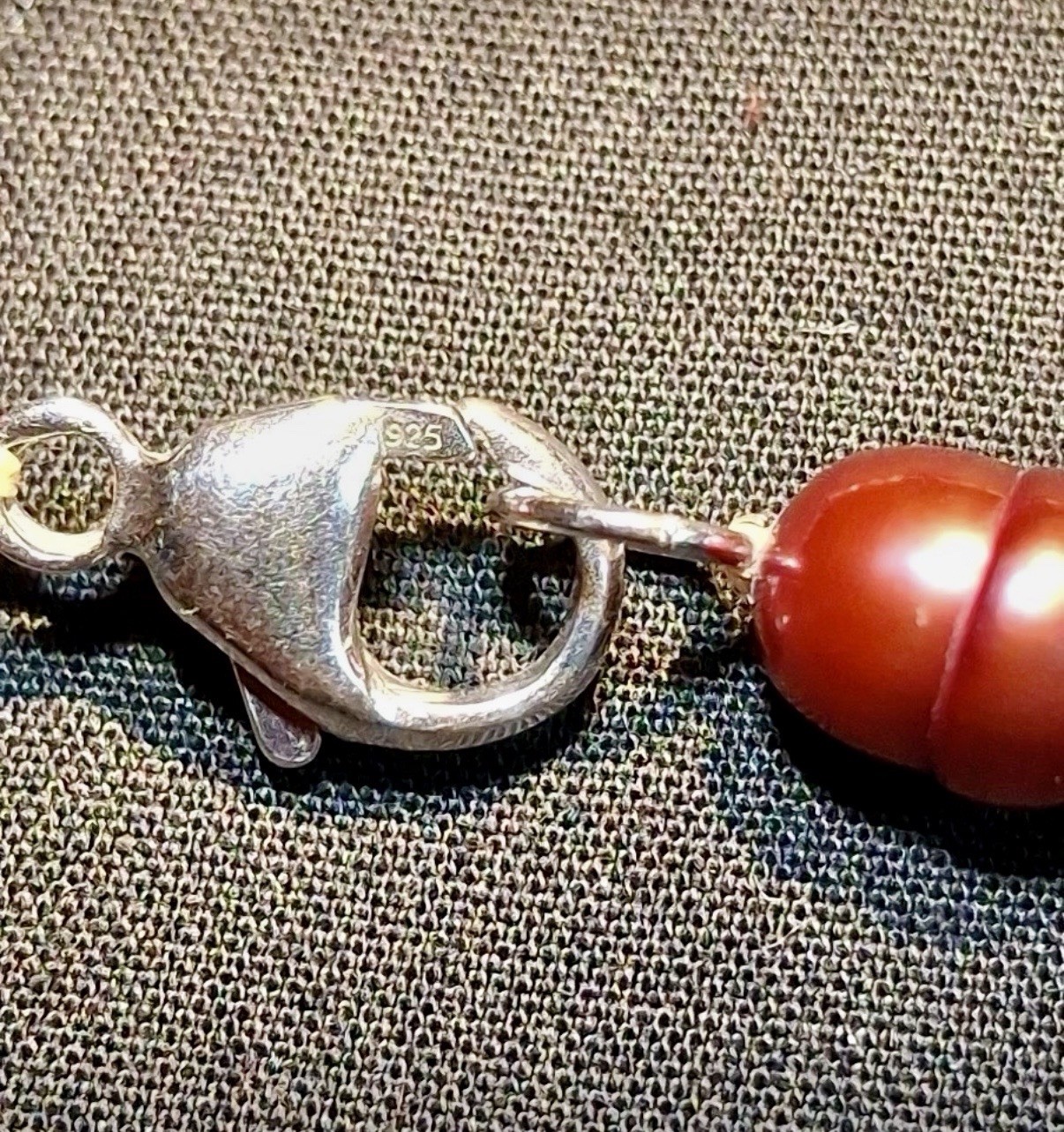 Signed HONORA Multi Mocha Oval Knotted 20in Pearl Necklace W/925 Sterling Clasp