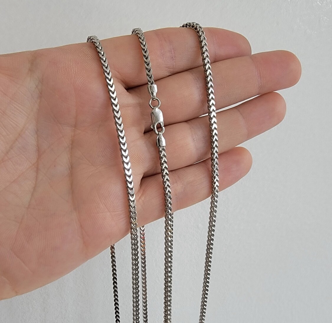 Italian 925 Solid Sterling Silver 2.7MM Franco Link Box Chain Necklace Unisex